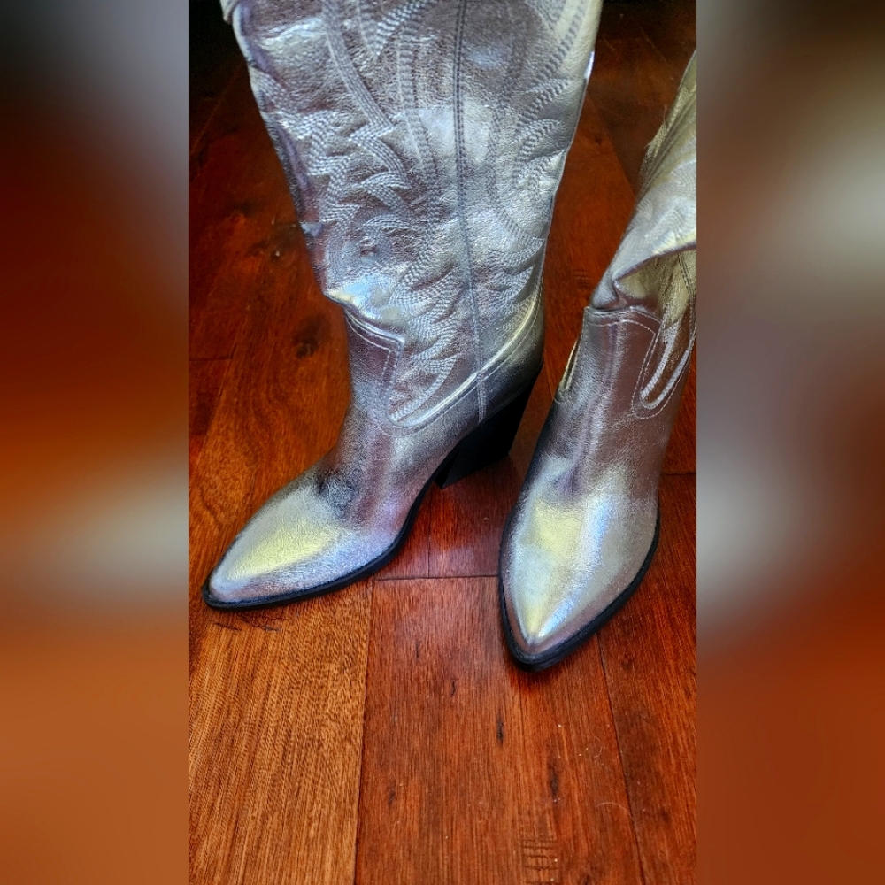 Silver Brand New Western Nine West Boots